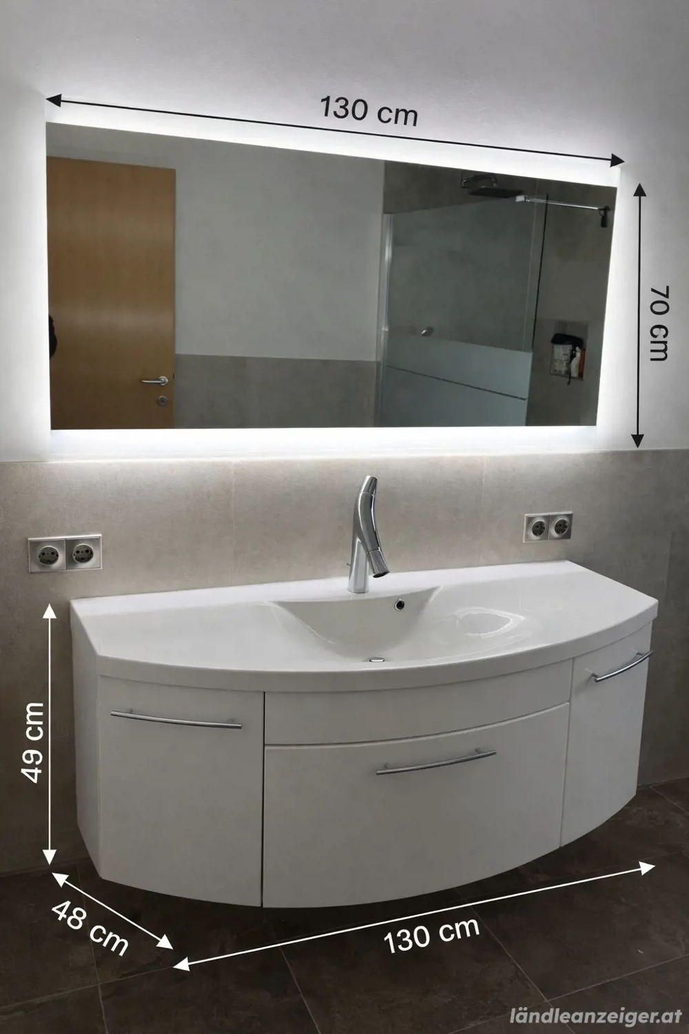 Badmöbel Set mit LED Spiegel