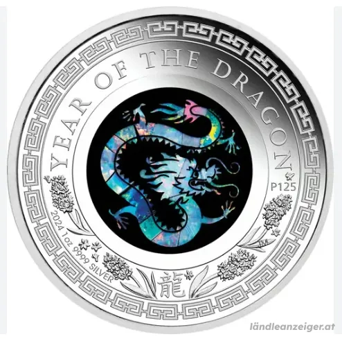 Australien: 1 Dollar 2024   Opal-Serie Drache - 1 oz. Silber in PP - sehr rar !