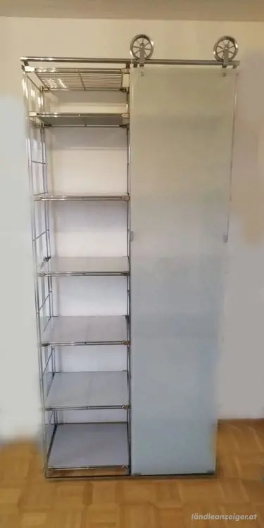 Balton Regal System Chrome & Glas, Schiebetür & Schubladen 370-700 - H 215cm