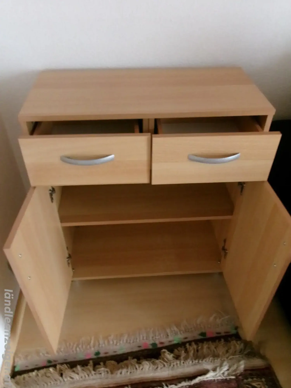 Holzkästchen mit 2 Schubladen + 2 Türen 