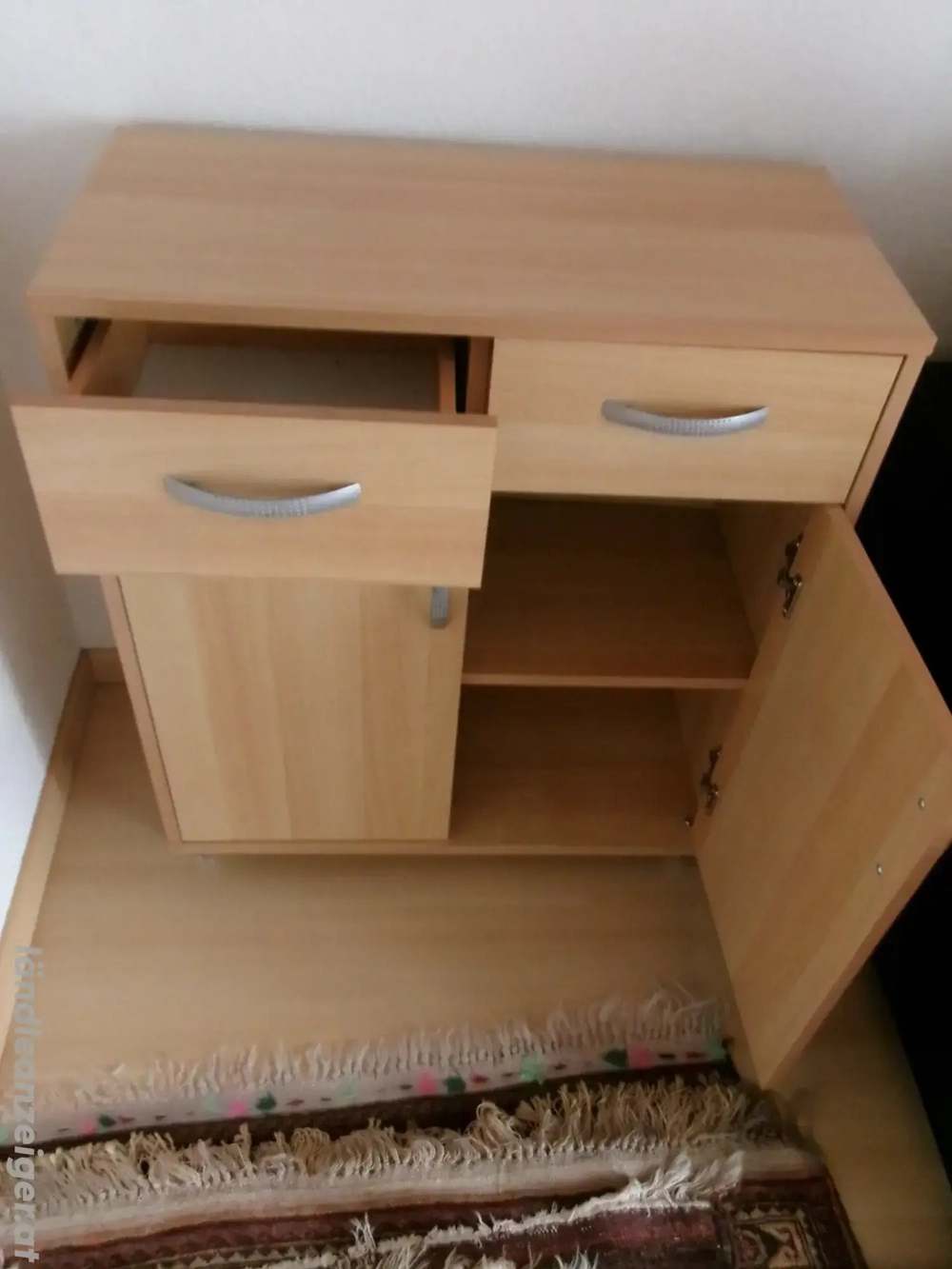 Holzkästchen mit 2 Schubladen + 2 Türen 
