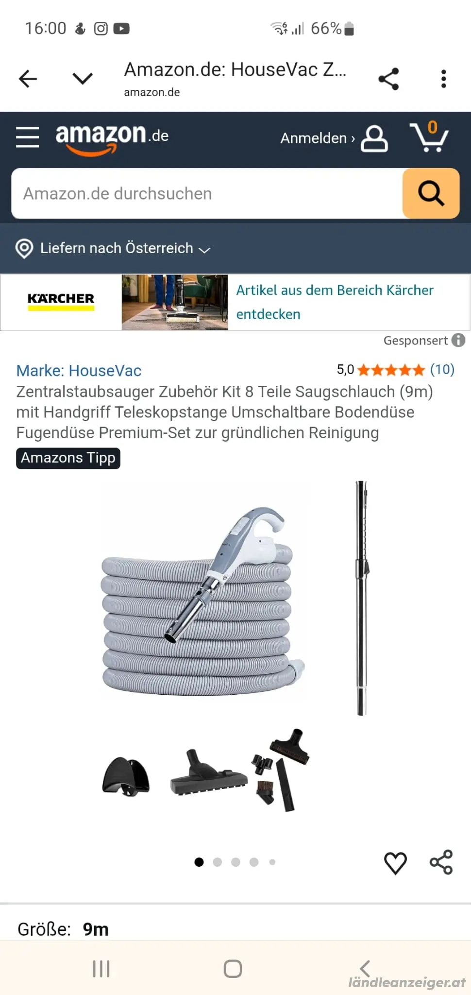 Zentralstaubsaugerschlauch - fast neu