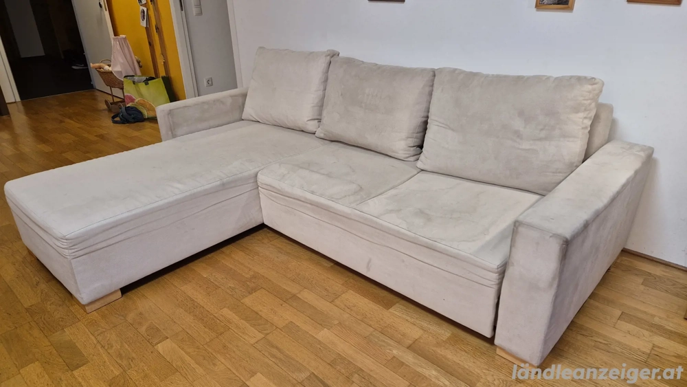 Verschenke L-Couch mit Bettfunktion