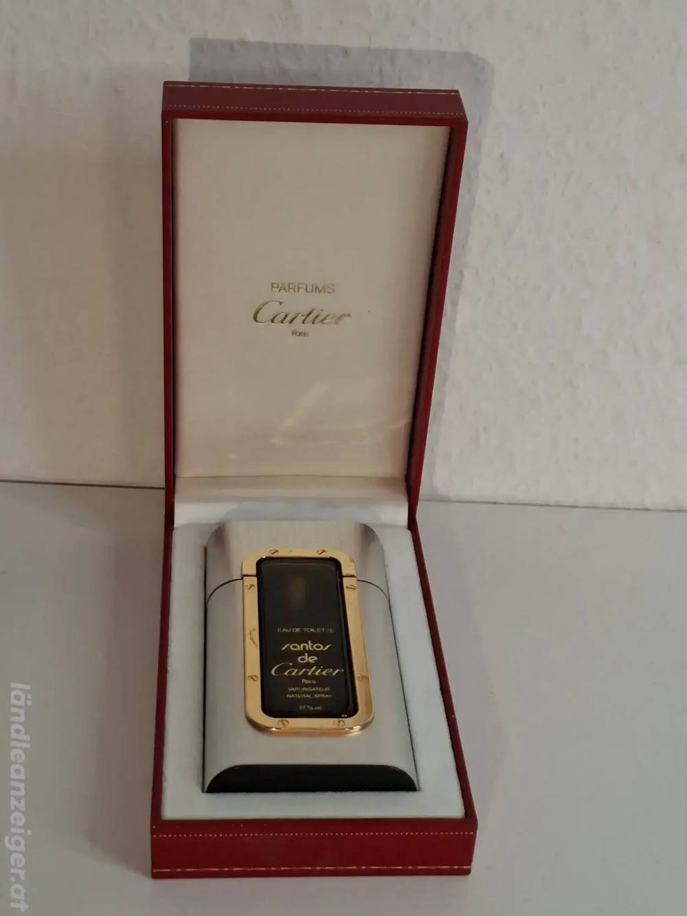 Santos de Cartier Paris - Eau de Toilette 50 ml Flakon - OVP in roter Box - Vintage - Rarität 