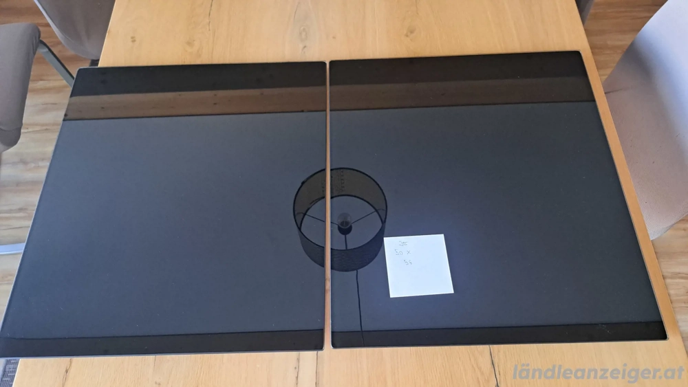 2 Herdabdeckplatten   Glasplatten schwarz 