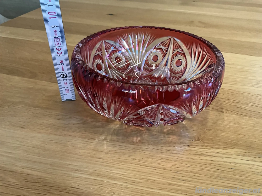 Bleikristall Schale rot 