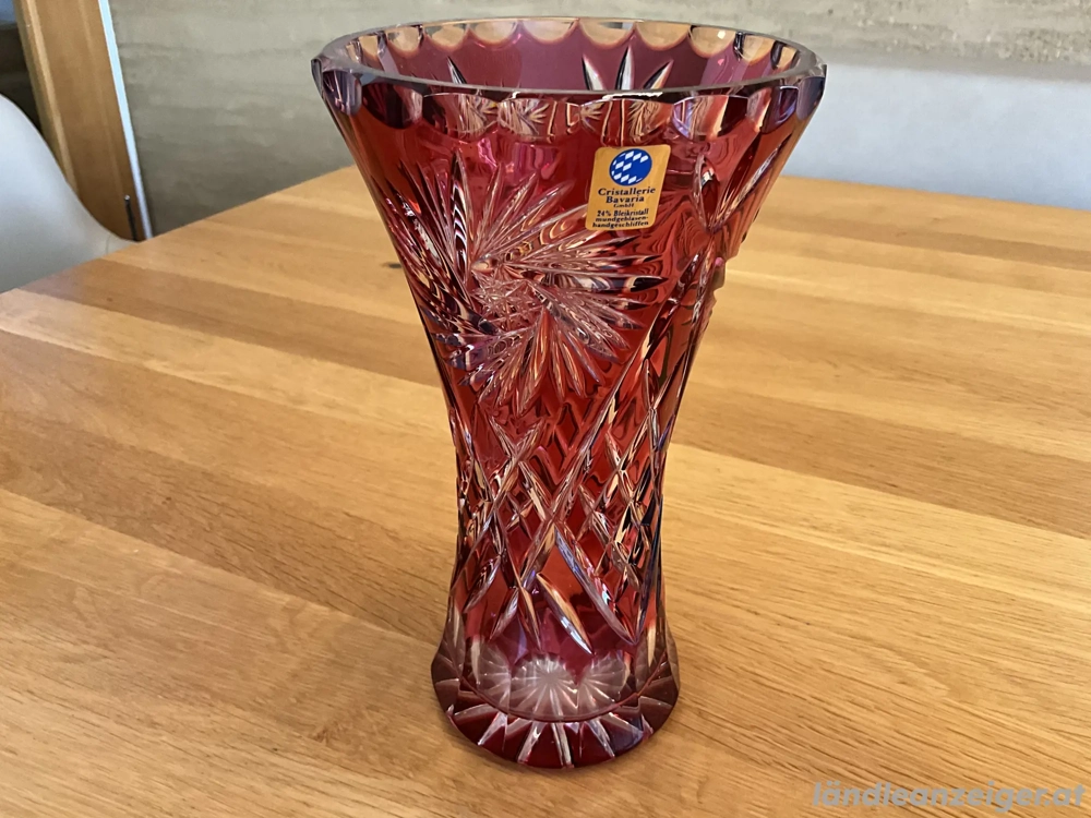 Bleikristall Vase rot Bavaria 