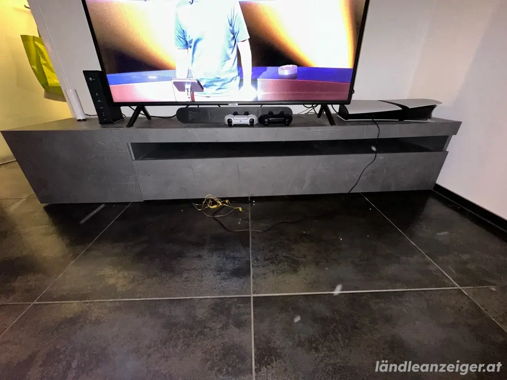 TV-Lowboard   Fernsehkasten grau