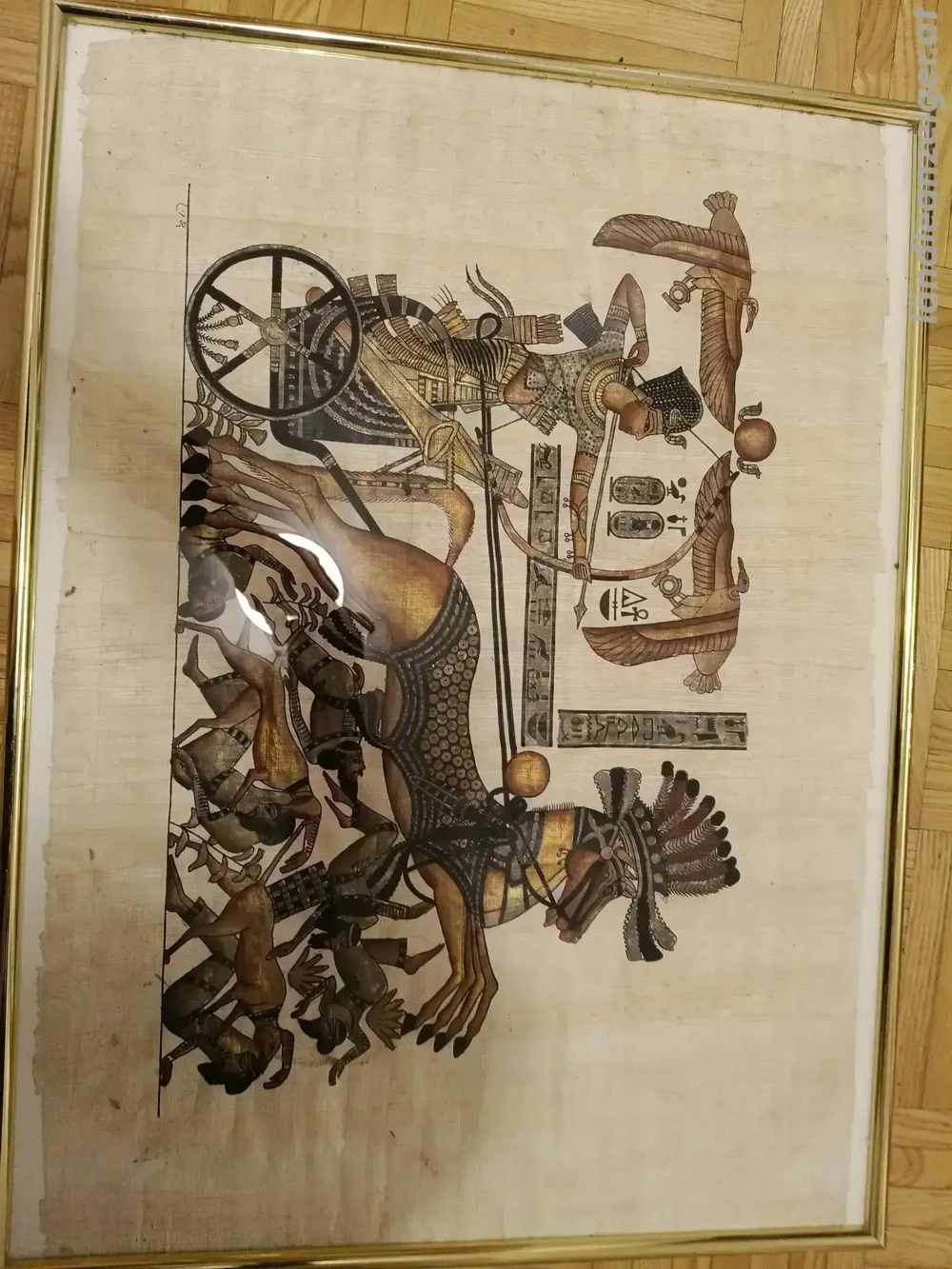 Orginal Hangemaltes ägyptisches Papyrus Gemälde 