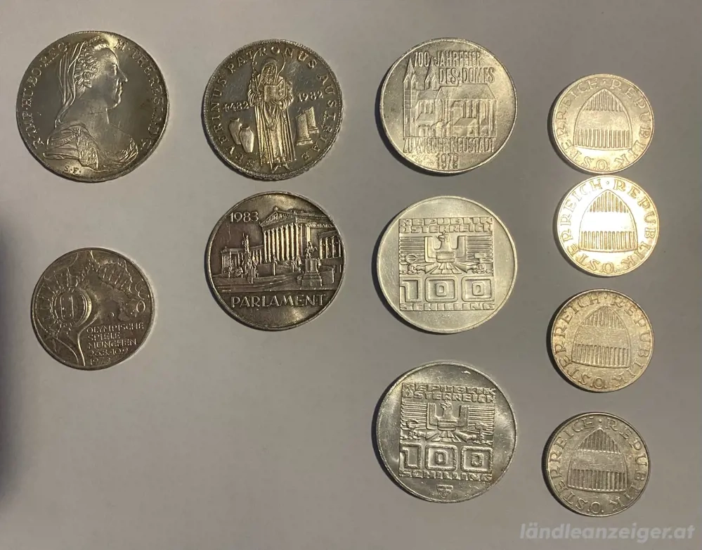11 Stűck Silber-Műnzen