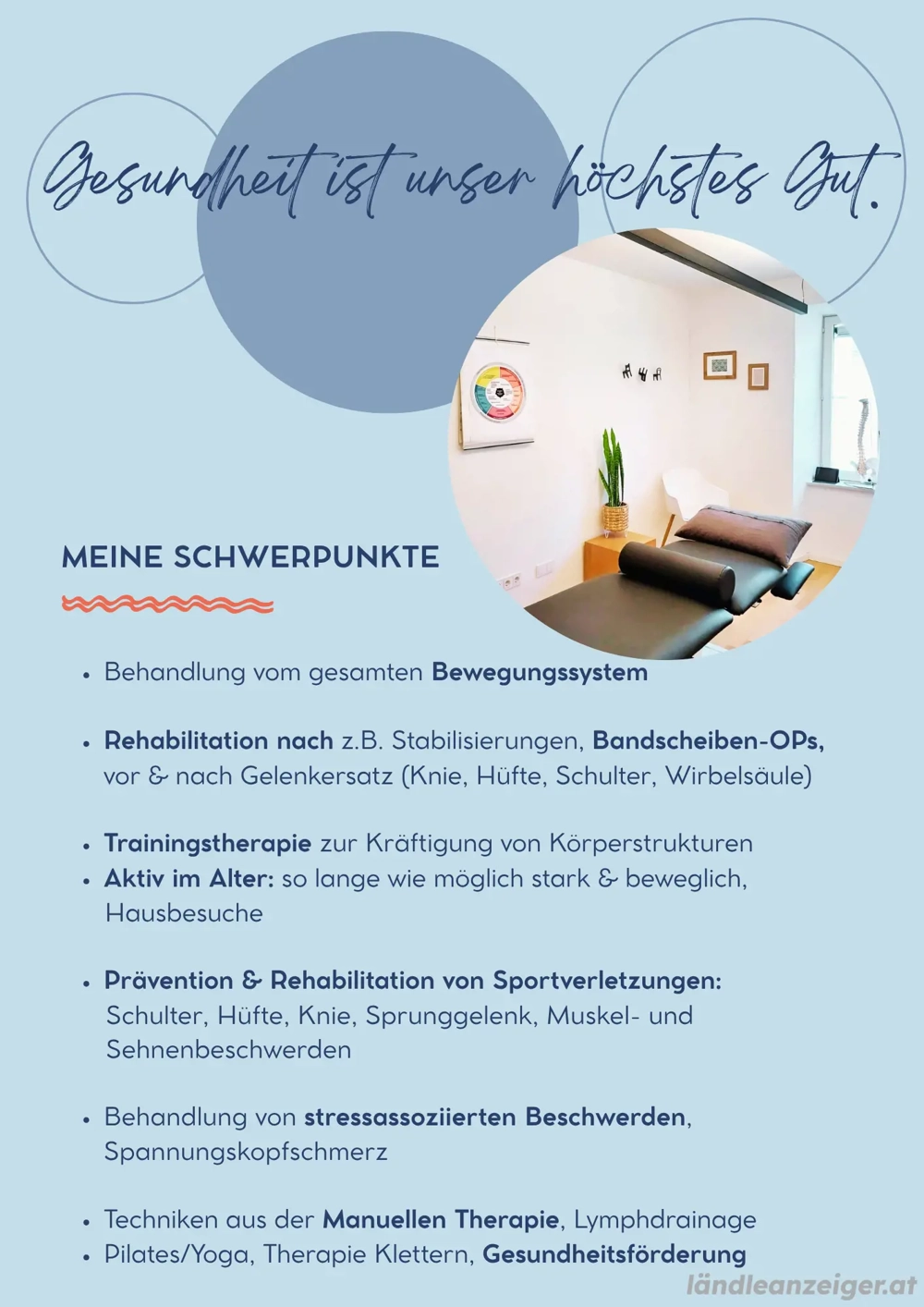 Praxisraum, Trainingsraum Physiotherapie