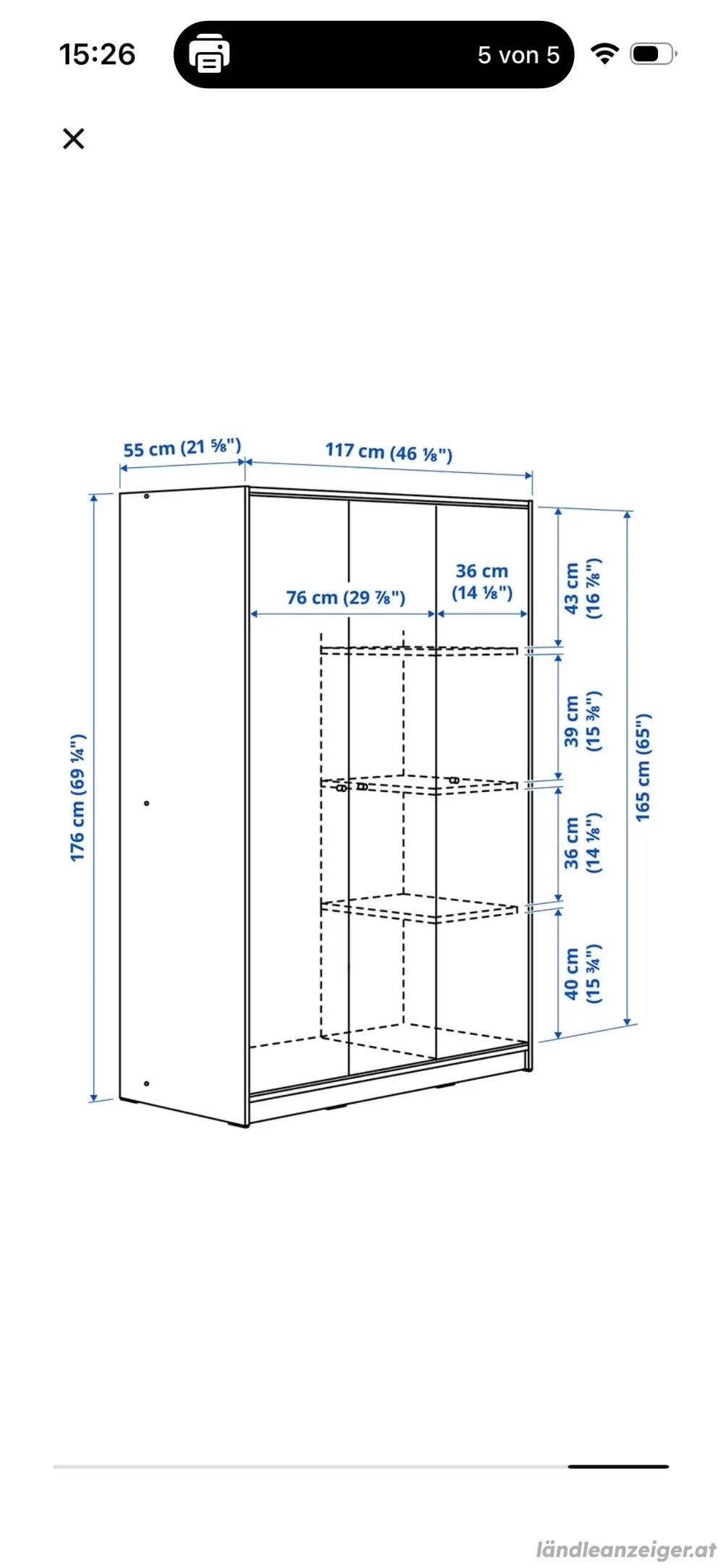 2x IKEA Kleiderschrank mit 3 Türen (117x176) 