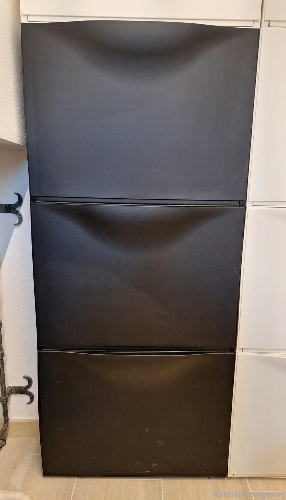 3 Stück IKEA Trones Aufbewahrung Schuhschrank Schuhkipper schwarz