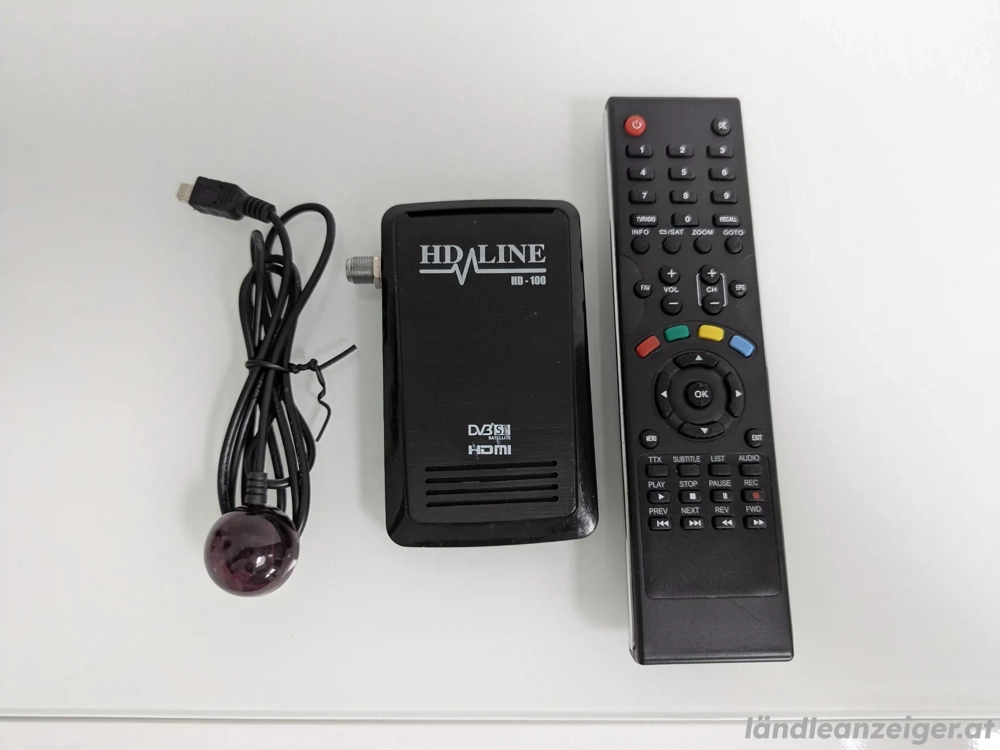 HDLiNE HD-100 Mini FullHD Satelliten Receiver (HDTV, DVB-S2, HDMI, USB 2.0, Full HD 1080p) vorprogra