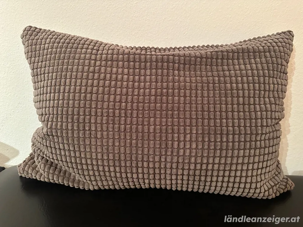 Cord Kissenhüllen 40 x 60 - 2er Set grau   Boho Style   pflegeleicht