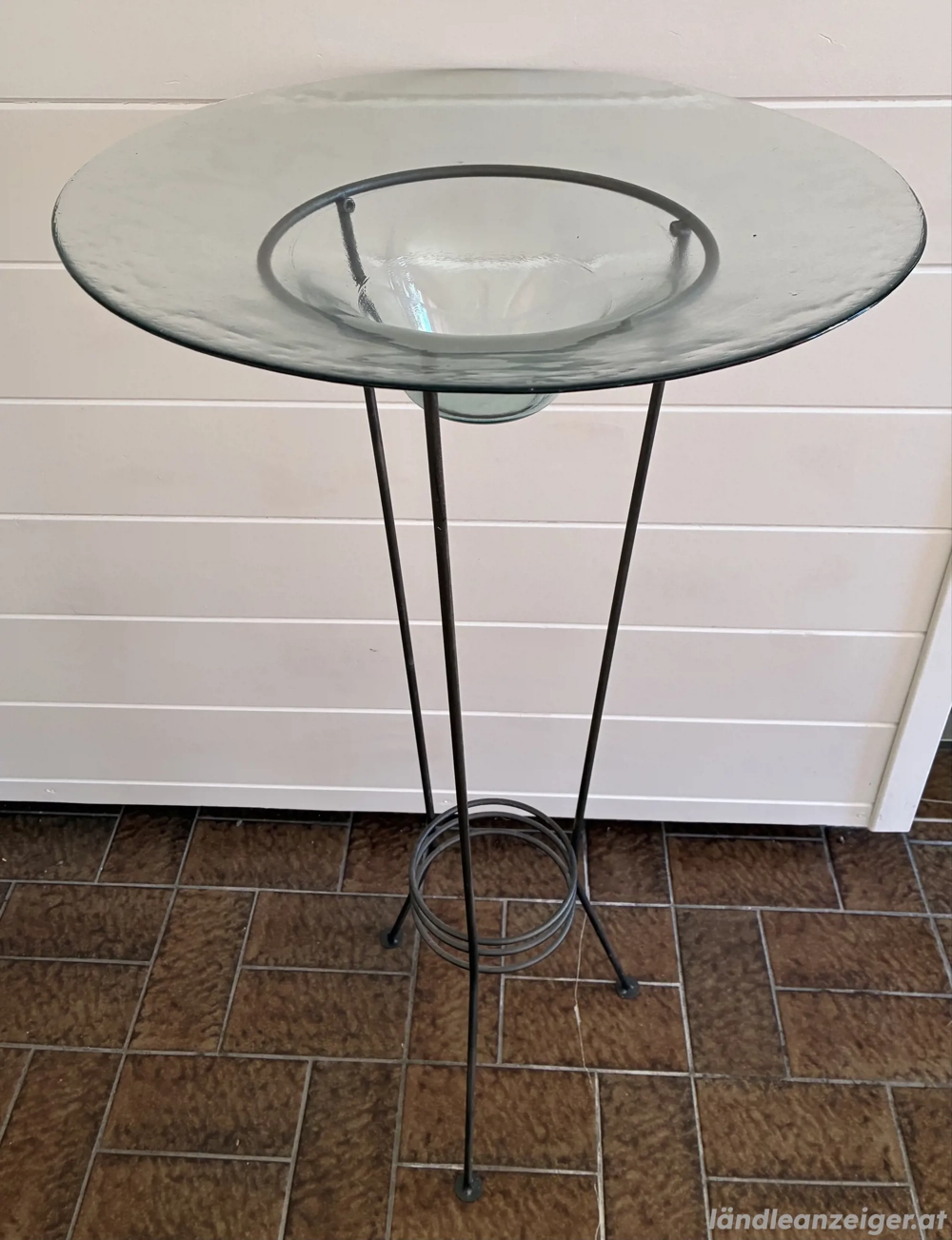 Dekoständer Eisen  mit Glas- und Metallteller