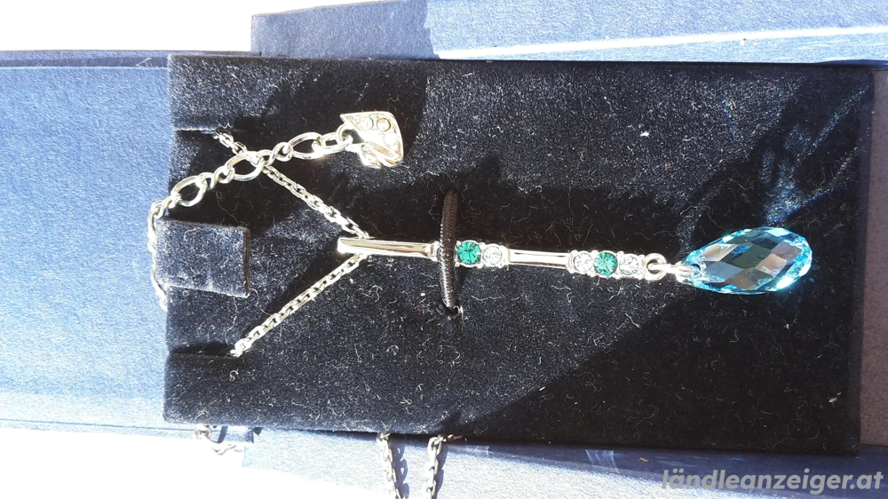 Y Kette Swarovski hellblau Damen