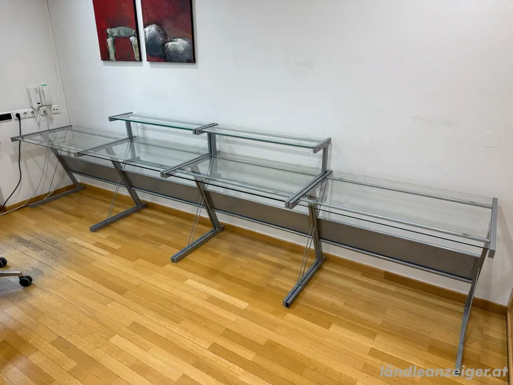 4 Stück Glasschreibtische einzeln oder gesamt
