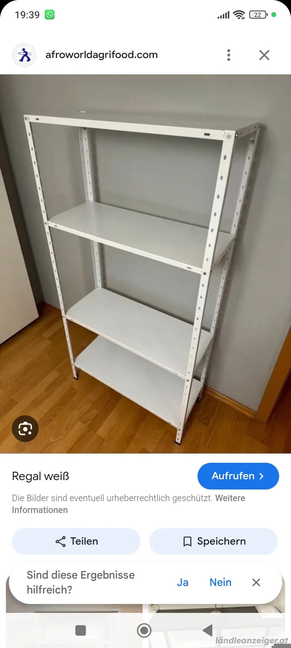 Metal regal zerlegt in Einzelteile