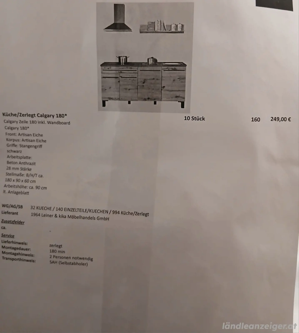 Küche ohne Schienen