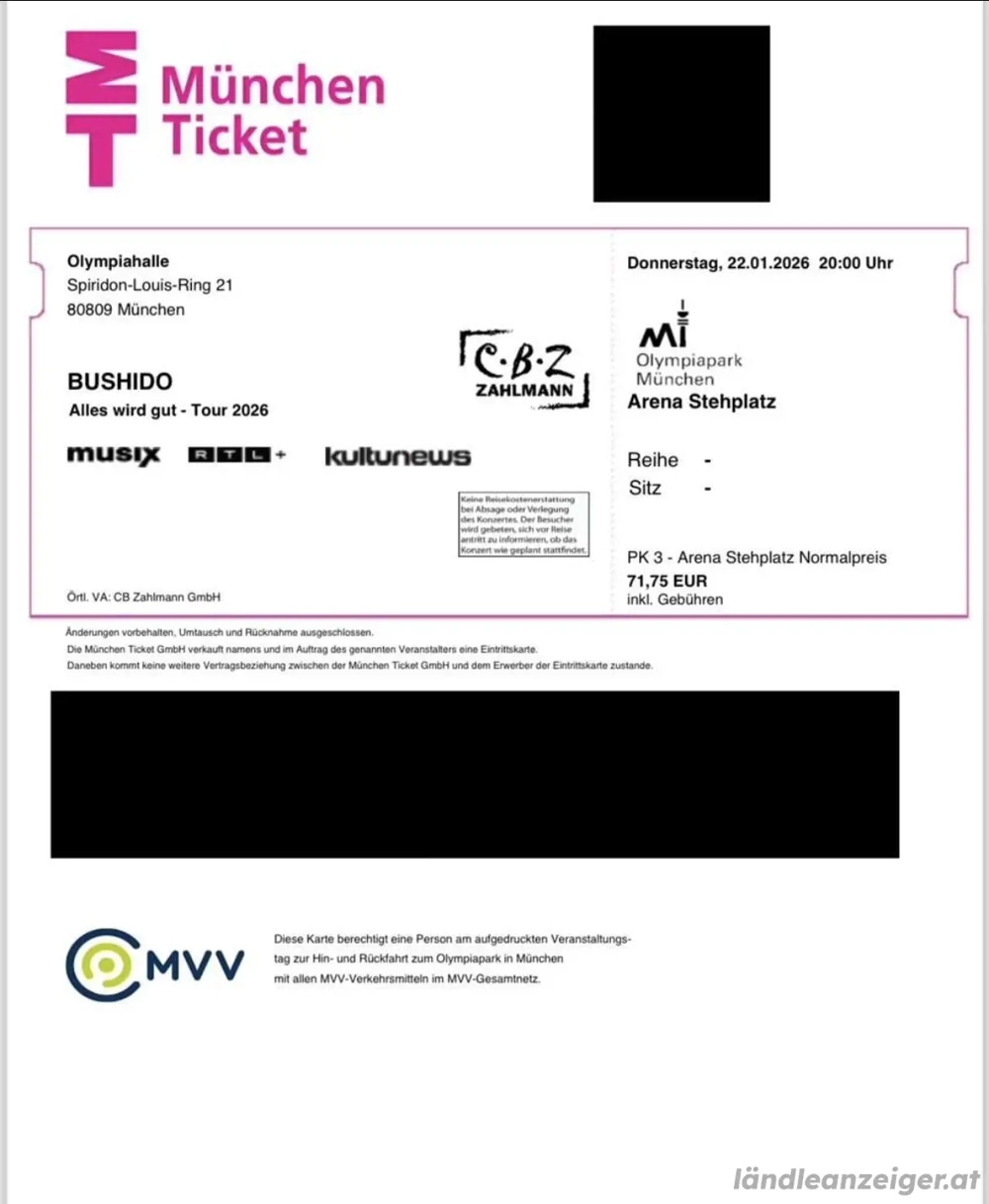 Bushido Konzert in München am 22.01.2026 