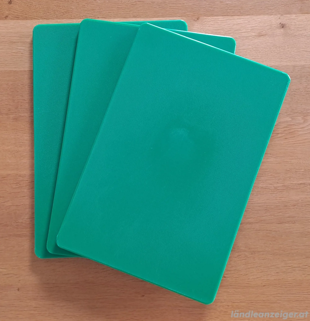 Hendi Schneidbretter aus Kunststoff 45 x 30 x 1 cm, grün, 3 Stk