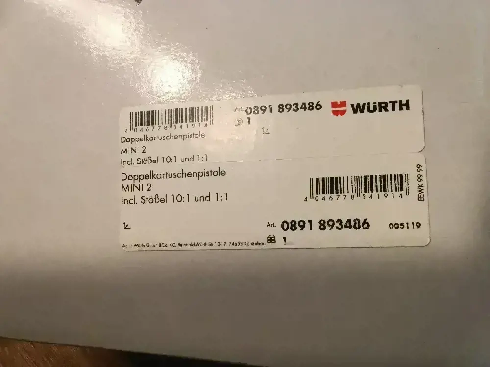 Würth Doppelkartuschenpistole 10:1 und 1:1 0891893486