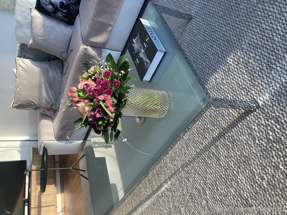 Glastisch verchromt 130 x 65 x 26. cm