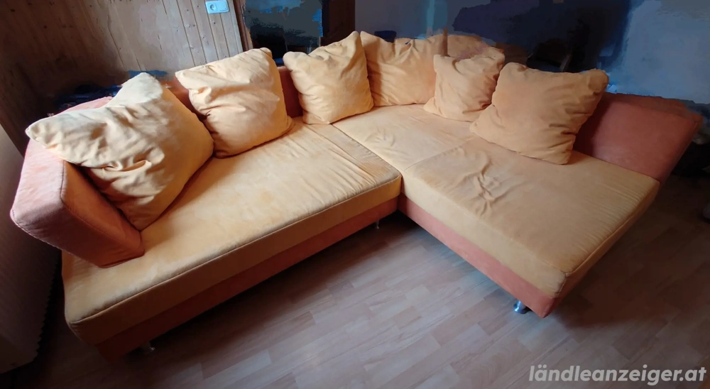 Ecksofa, Orange Gelb