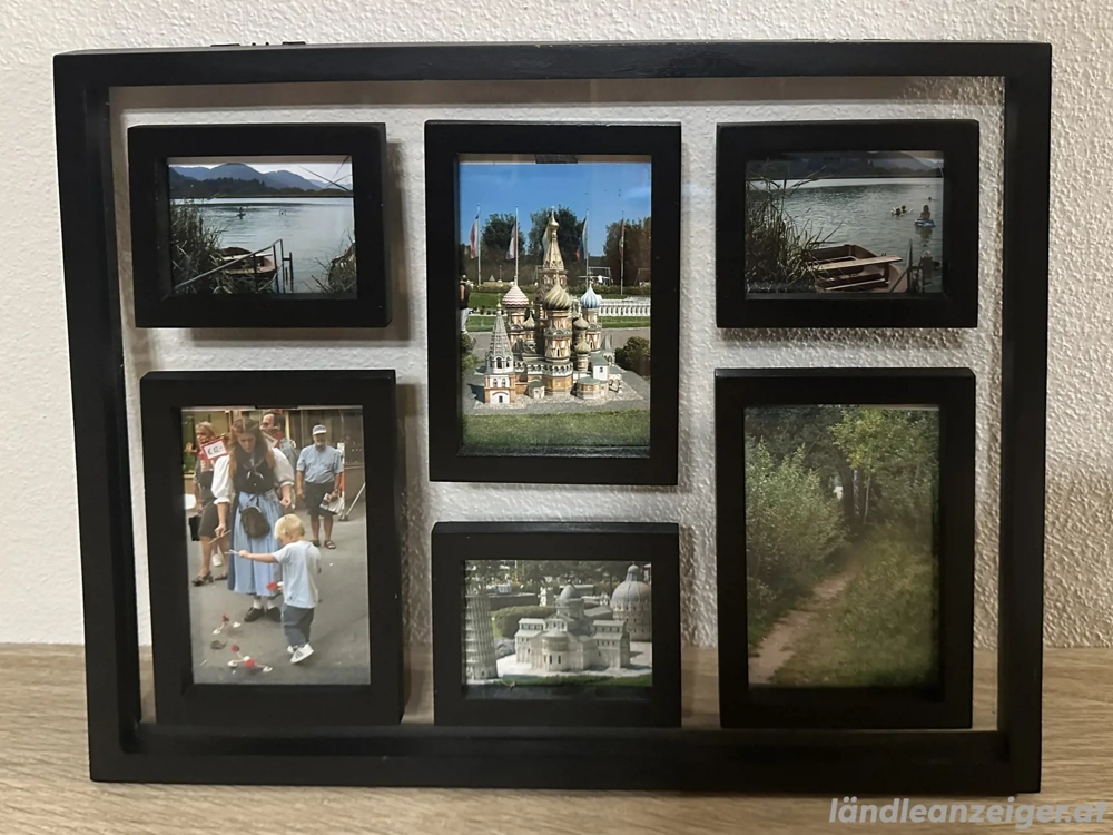 Moderner Fotorahmen für 6 Bilder - Schwarz - 45   35 cm