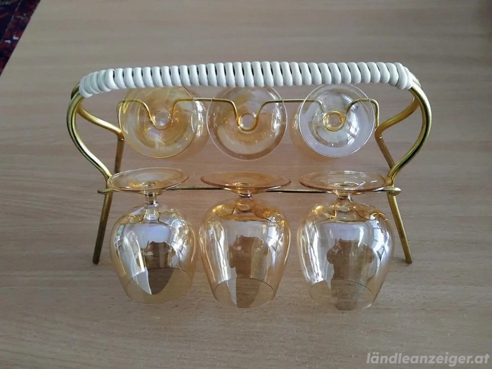 Gläser gelb mit Halter