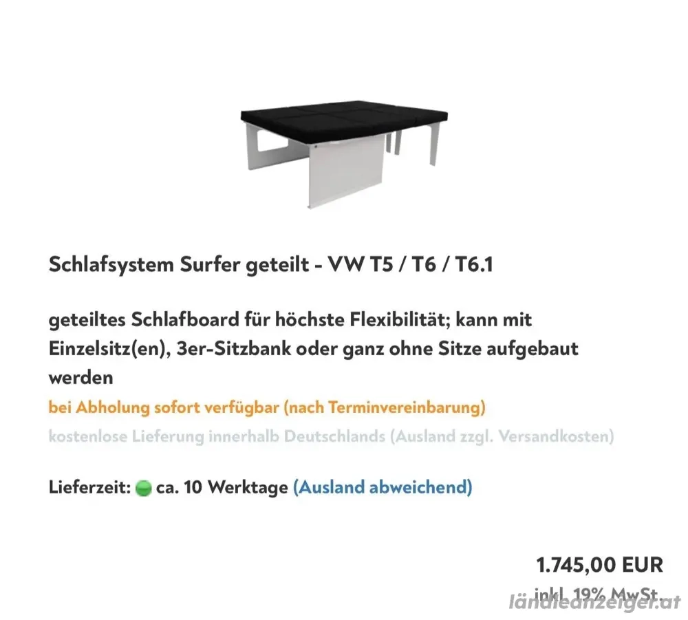 Schlafsystem für VW T5   T6