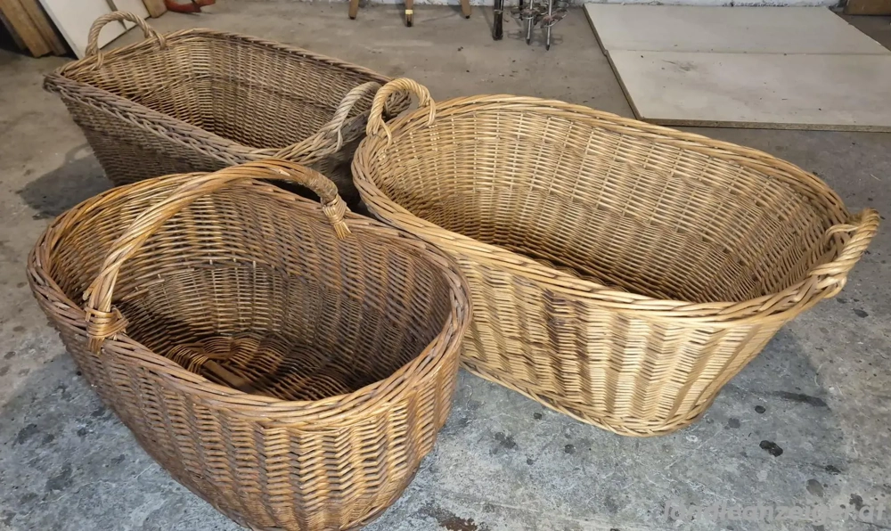 3er-Set hochwertige, robuste Weidekörbe (Handarbeit), stabil und gut erhalten