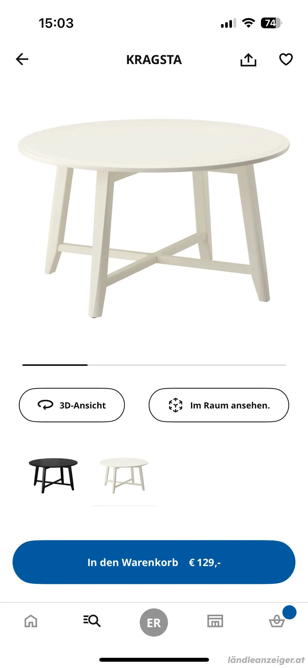  Couchtisch Ikea unbenutzt weiß