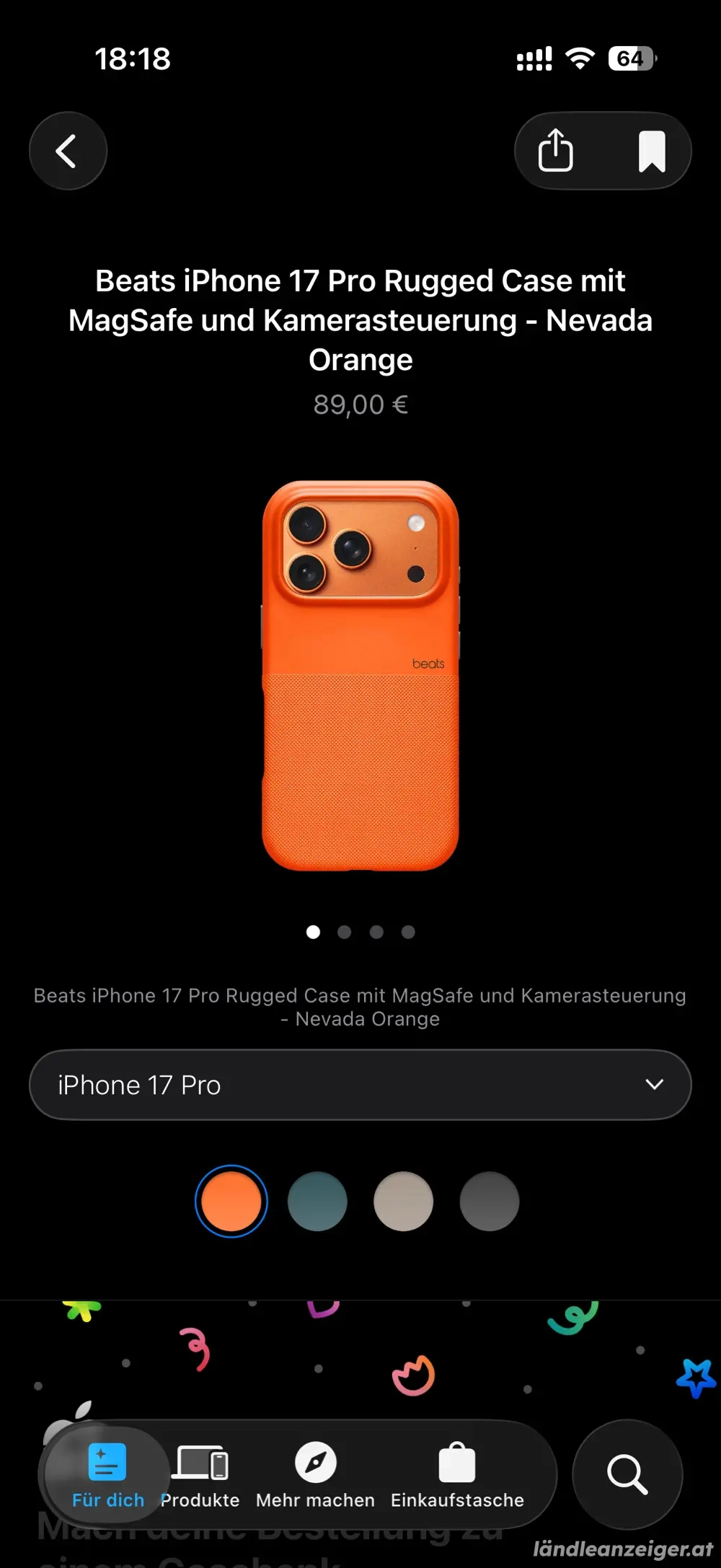 Beats iPhone 17 Pro Rugged Case Orange