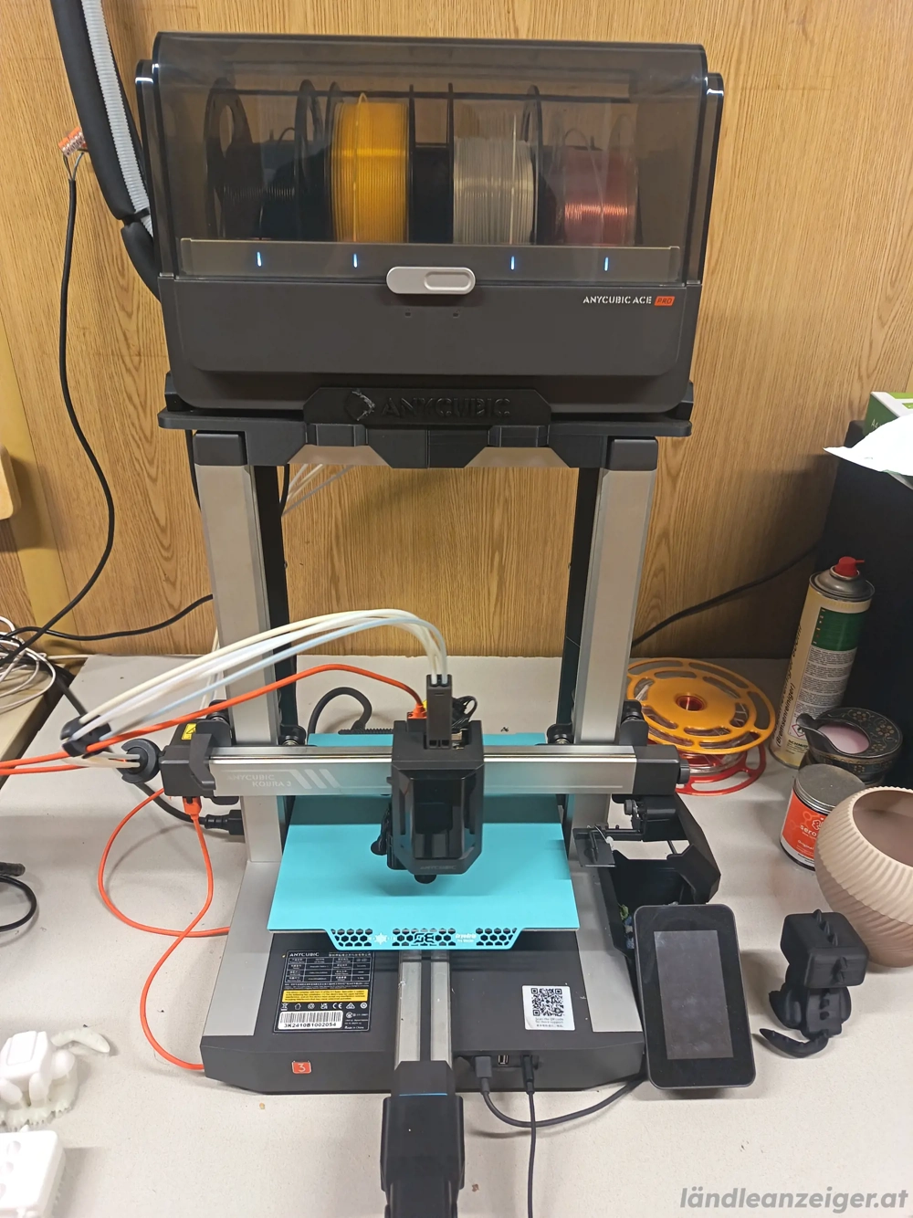 Super 3d Drucker Anycubic Kobra 3 mit 4 Fach filament wechsler