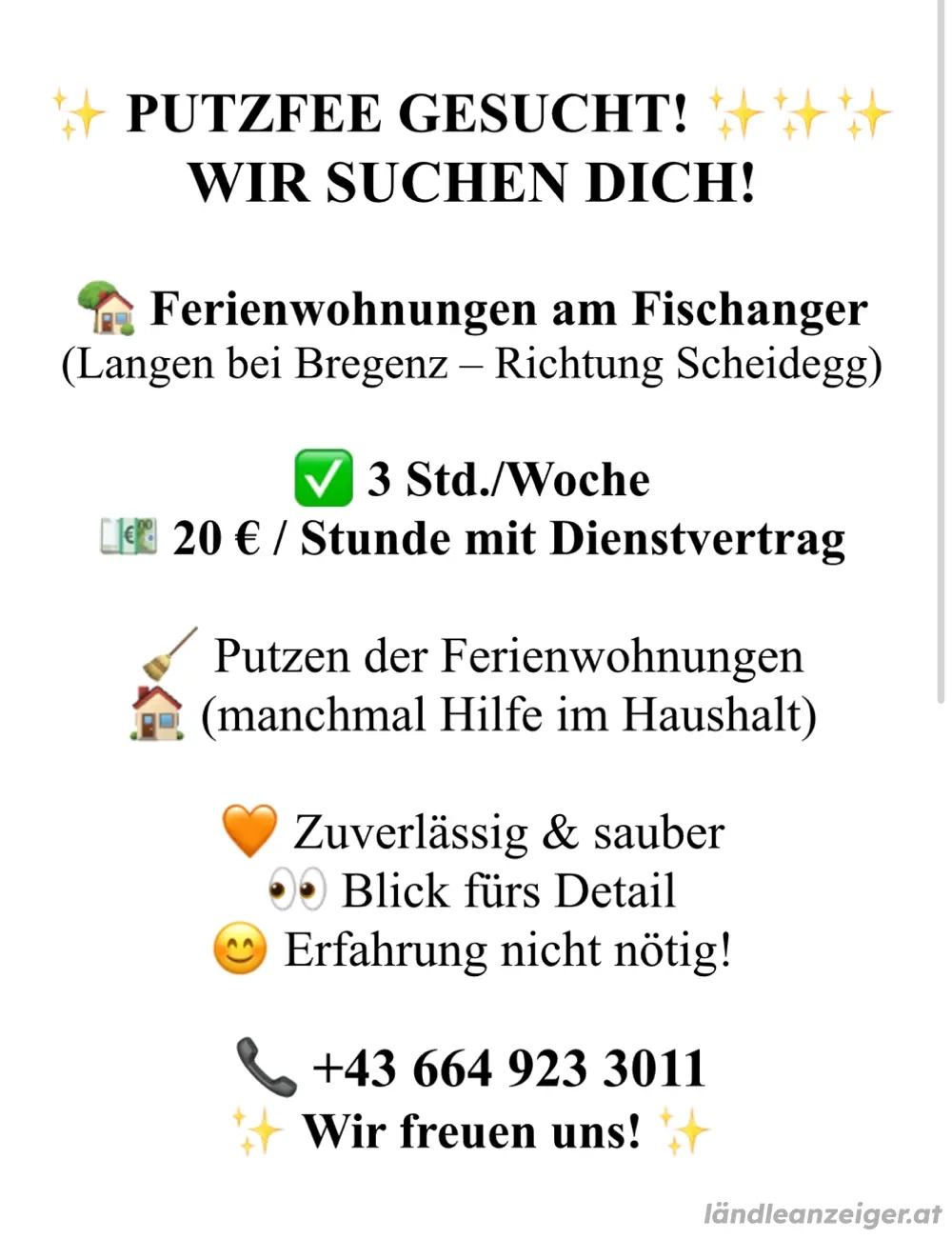   Putzfee gesucht!  