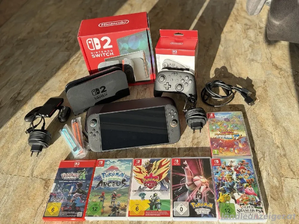 Nintendo Switch 2 inkl. Switch Pro Controller und 6 spiele ( pokémon) fast neu!