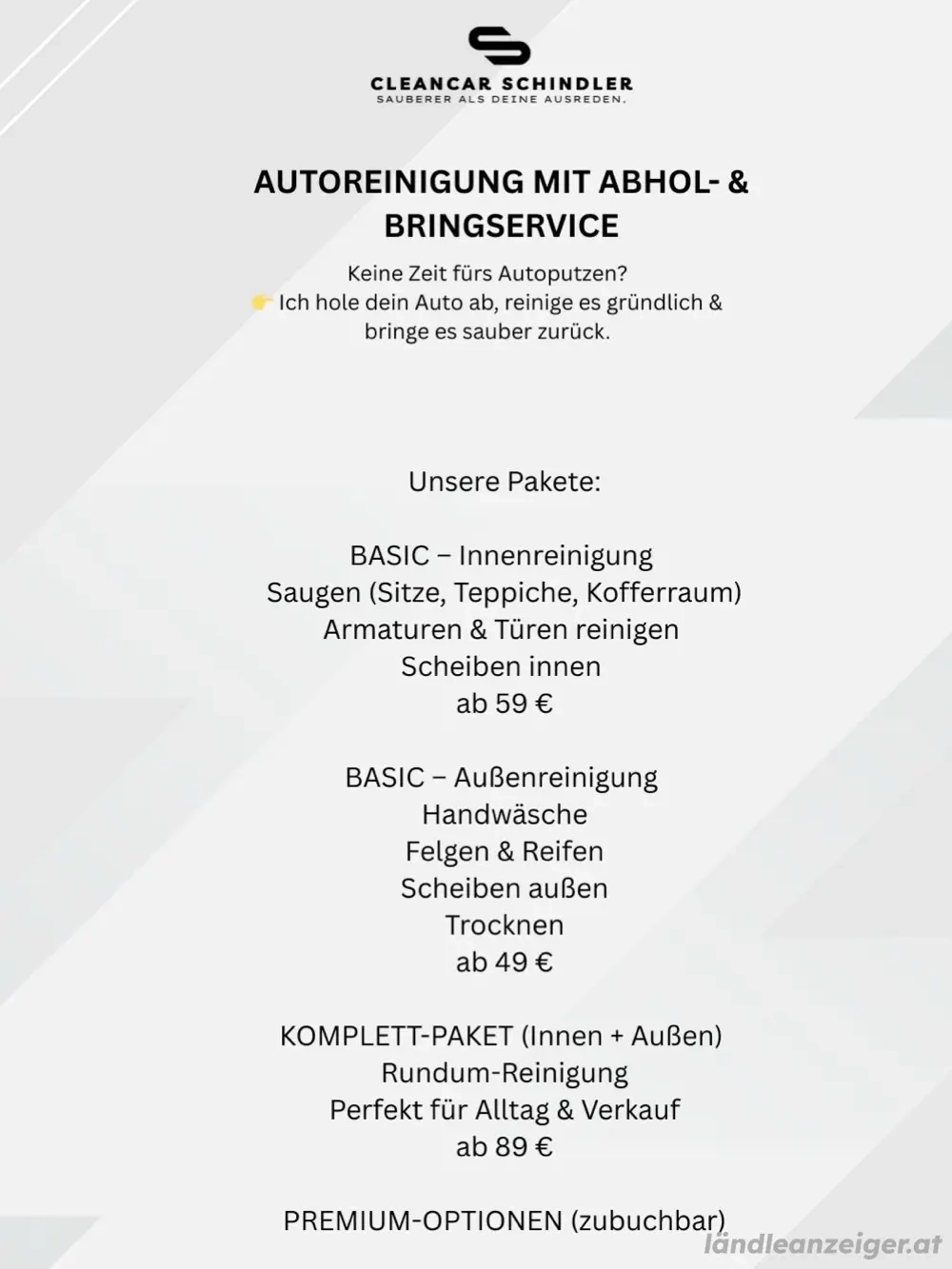 Autoreinigung mit Abhol-&Bringservice
