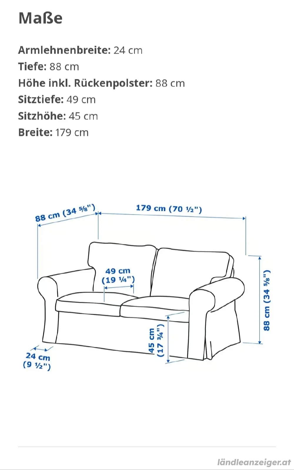 Ektorp 2er Sofa rot