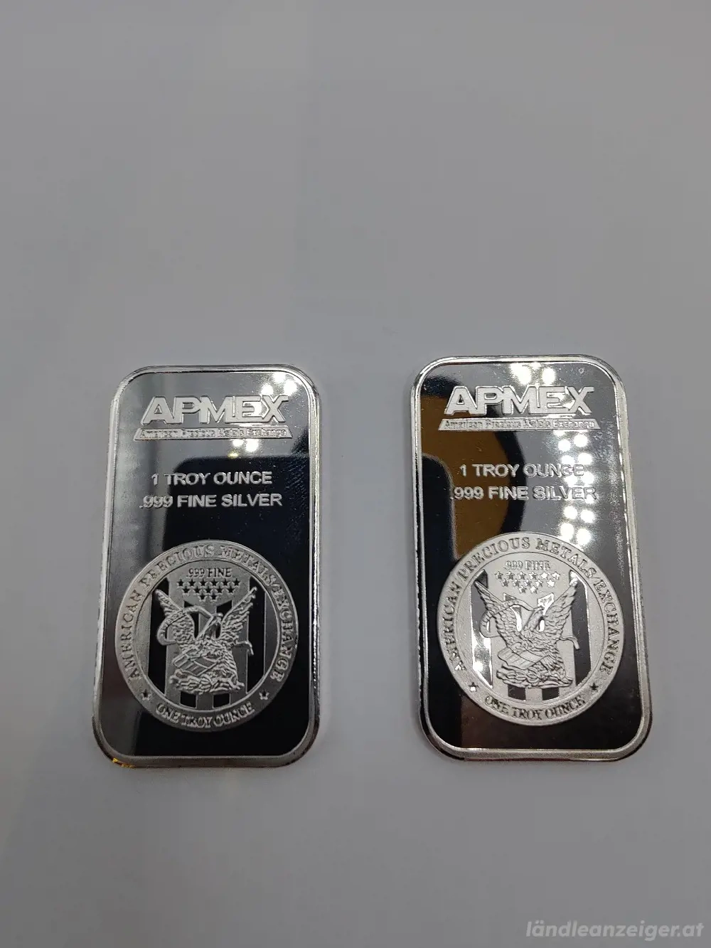 2x 1oz APMEX Silberbarren versilberte 