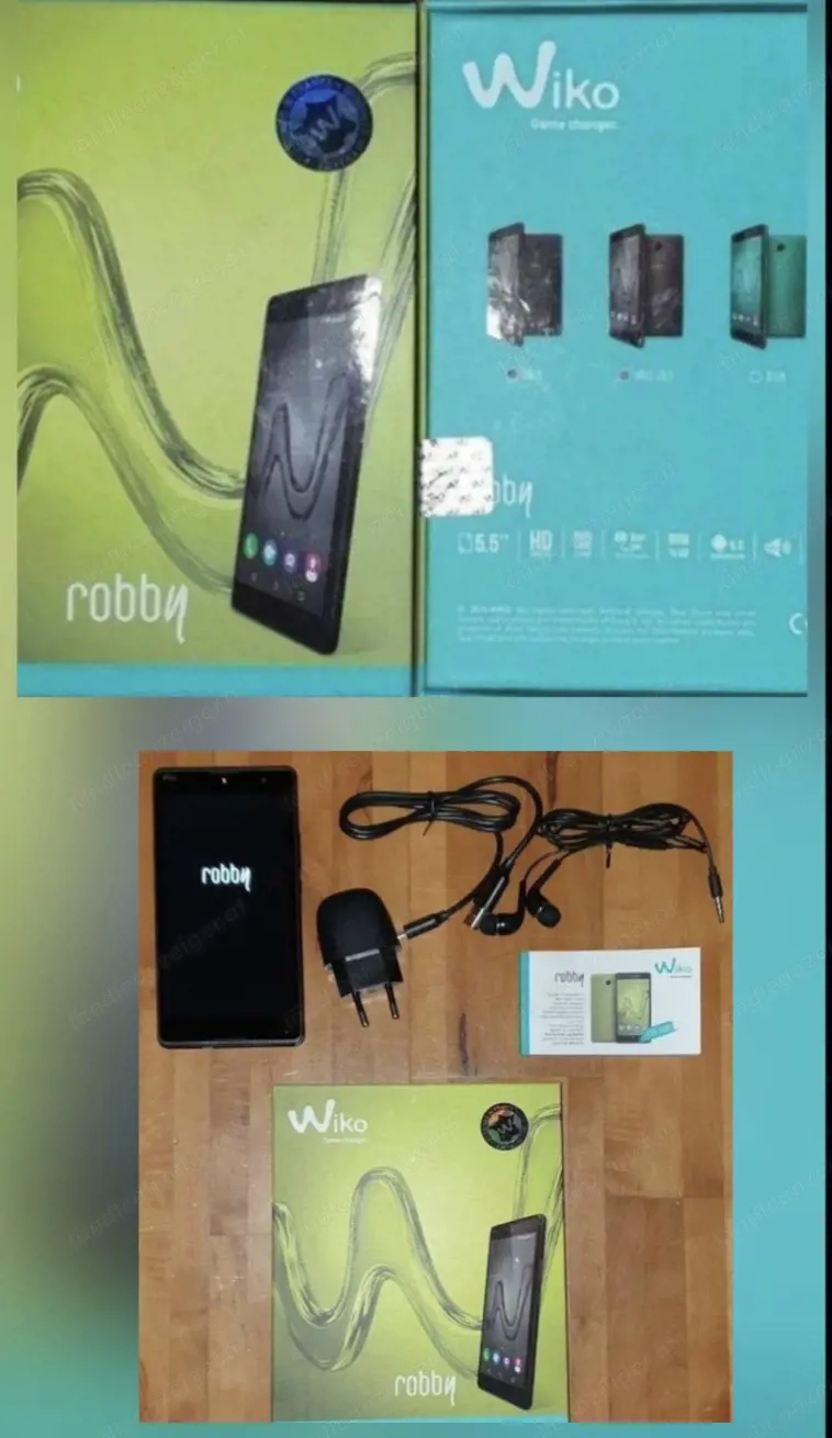 2 Smartphone Wiko Robby Dual-Sim schwarz offen für alle Netze davon 1x Neuware