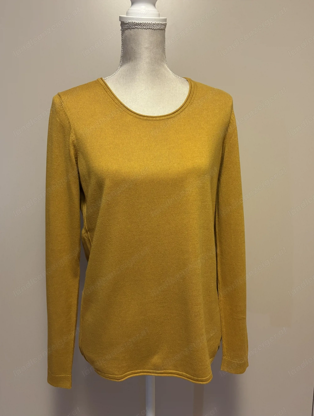 Damen langarm Pullover senffarben
