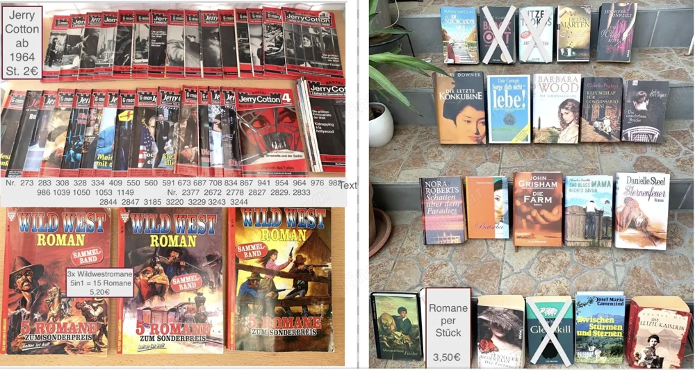 Bücher Hefte Jerry Cotton ab 1964, Wildwestromane...