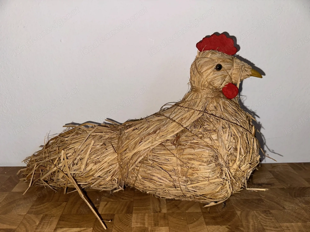 Großes Strohhuhn - schöne Frühlings- & Osterdeko