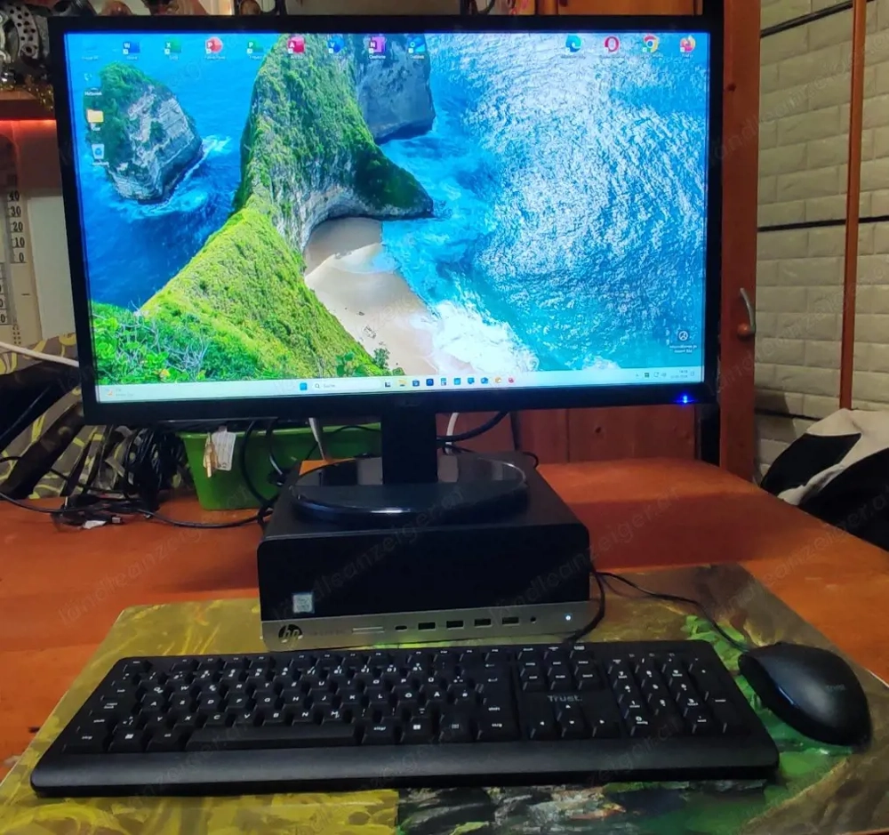 HP PRODESK PC OFFICE SET i5-7500 DDR4SSD Festplatte NEU Windows 11 PRO Office 2024 PRO 24" Monitor