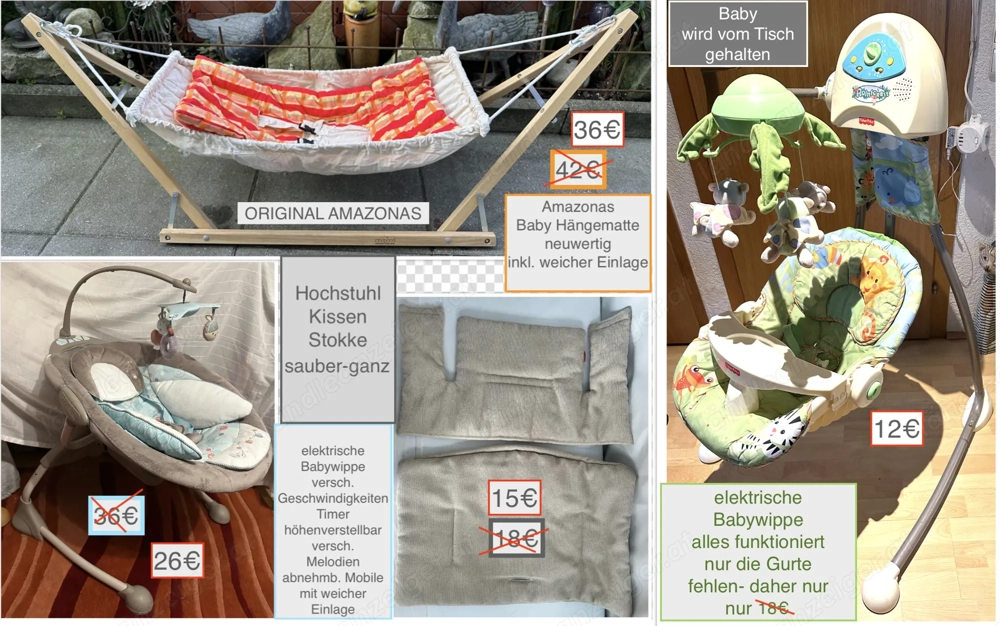 Babyschaukel elektr. Wippe Baby Hängematte Stokke