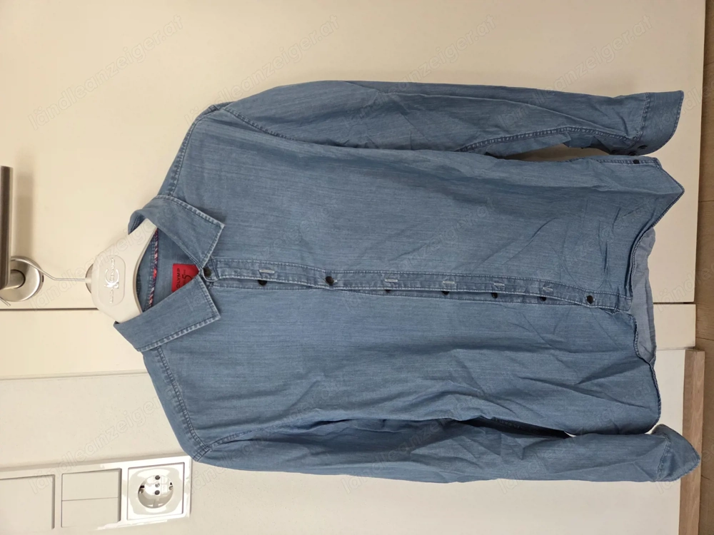 Jeanshemd Herren, OLYMP Level Five Body Fit Hemd, Größe M,