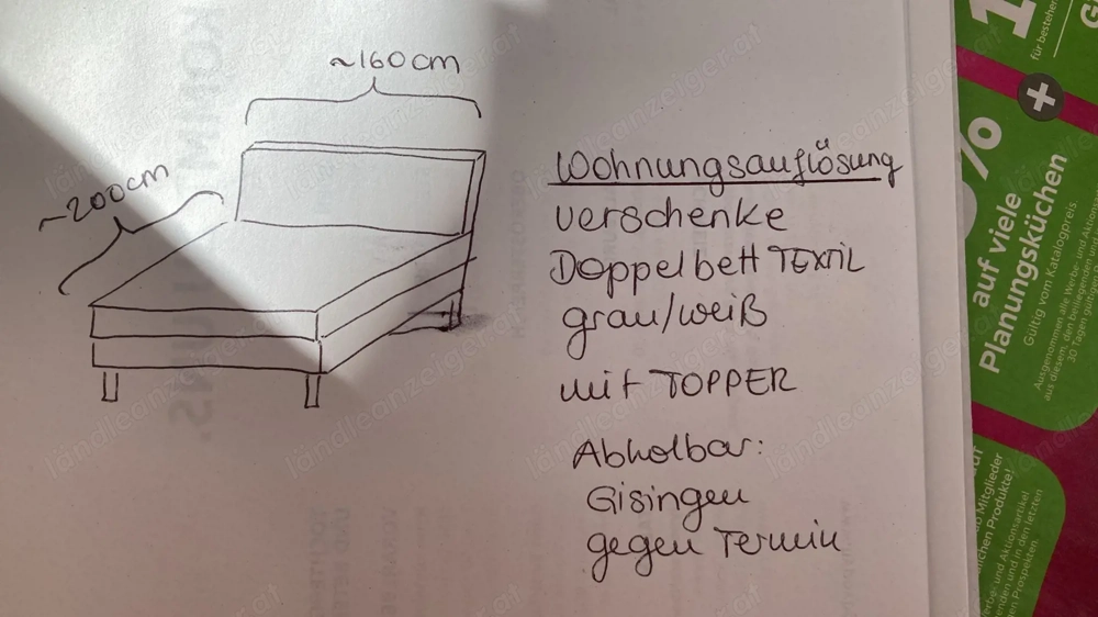 Doppelbett - zu verschenken