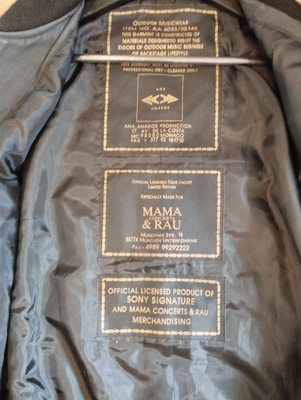 Michael Jackson HWT Munich Concerts Jacket OG